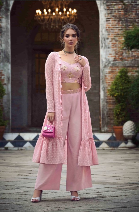 Dusty Pink Classy Indo Western Suit