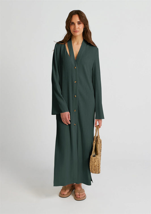 Green Premium Oyster Crush Dress