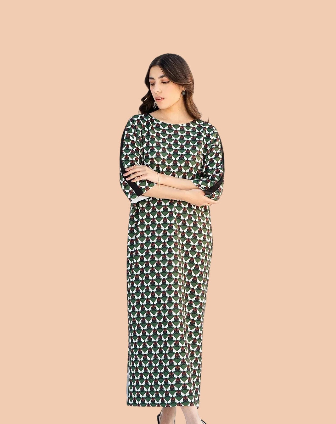 Green Casual Korean BSY Printed Kurta