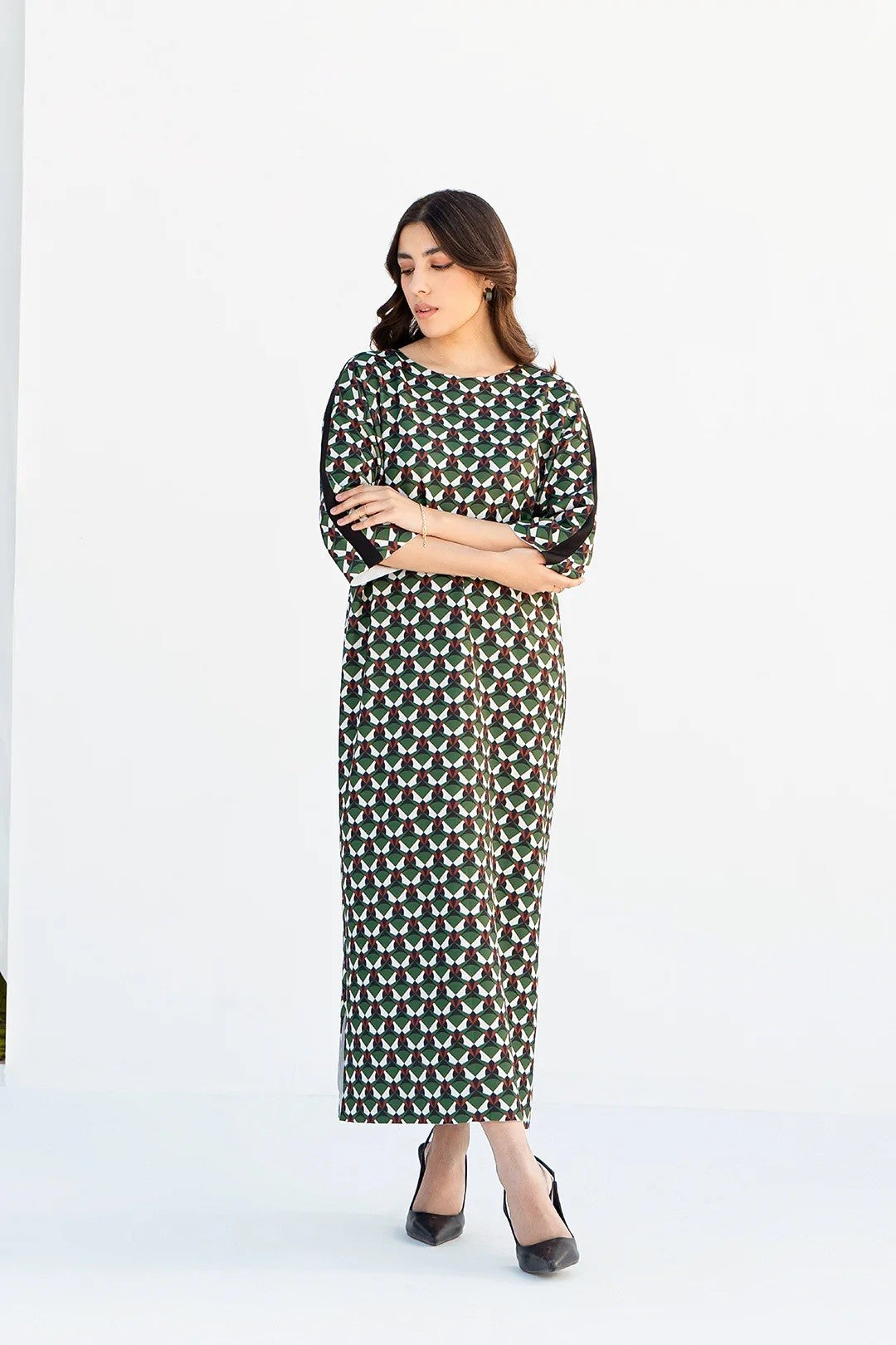 Green Casual Korean BSY Printed Kurta