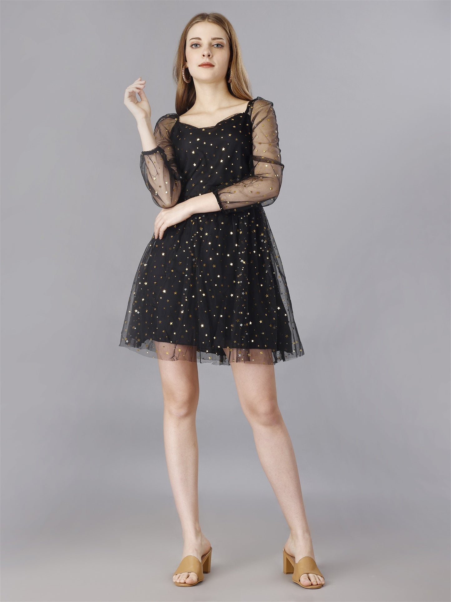 Black color Top with Net Fabrics