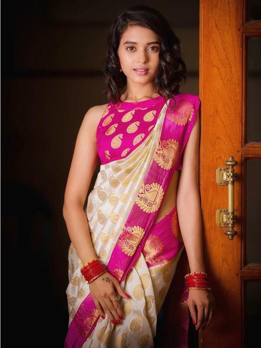 Kanjivaram Silk Saree with Running Jacquard