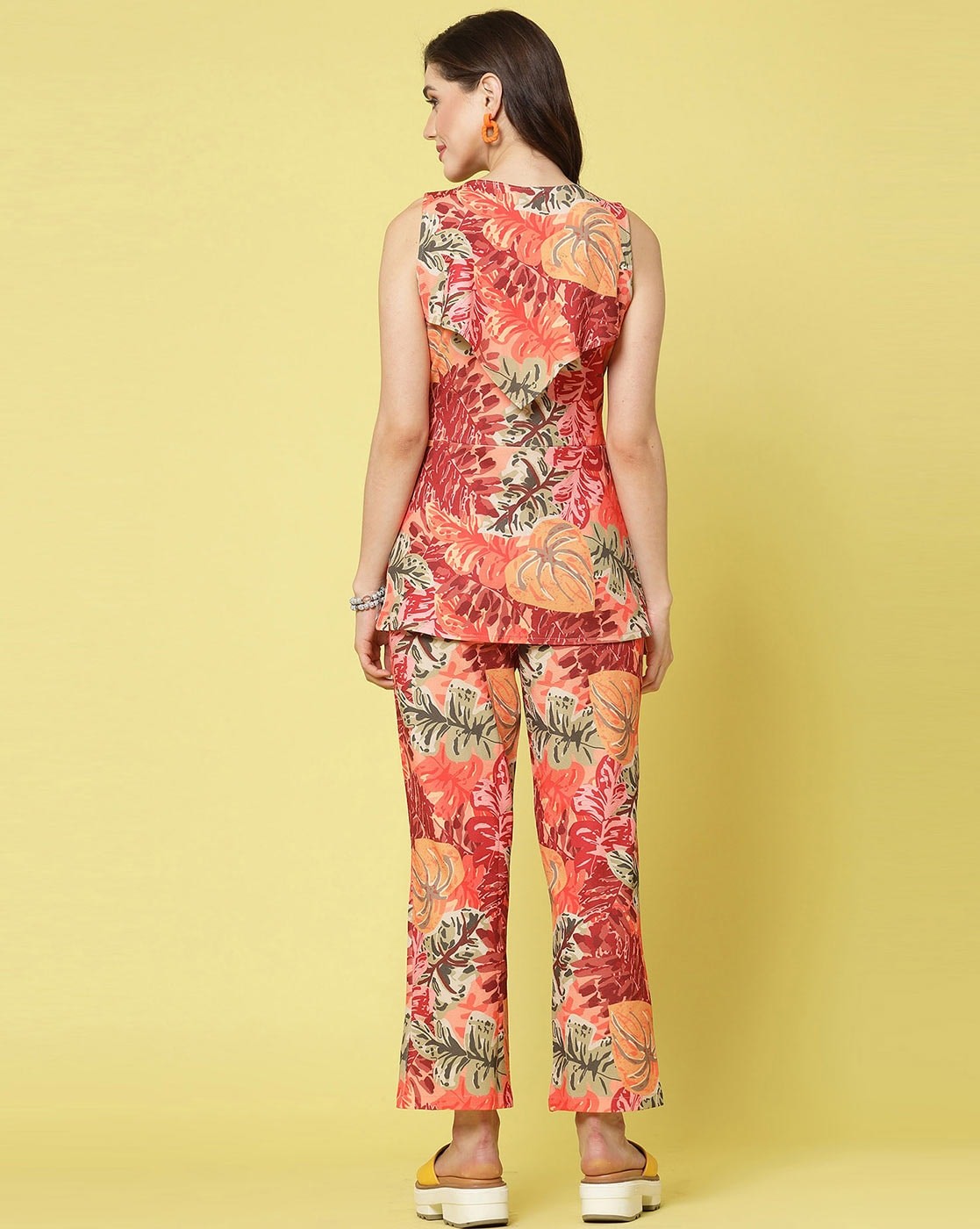 Abstract Printed Top and Trouser Pant Set