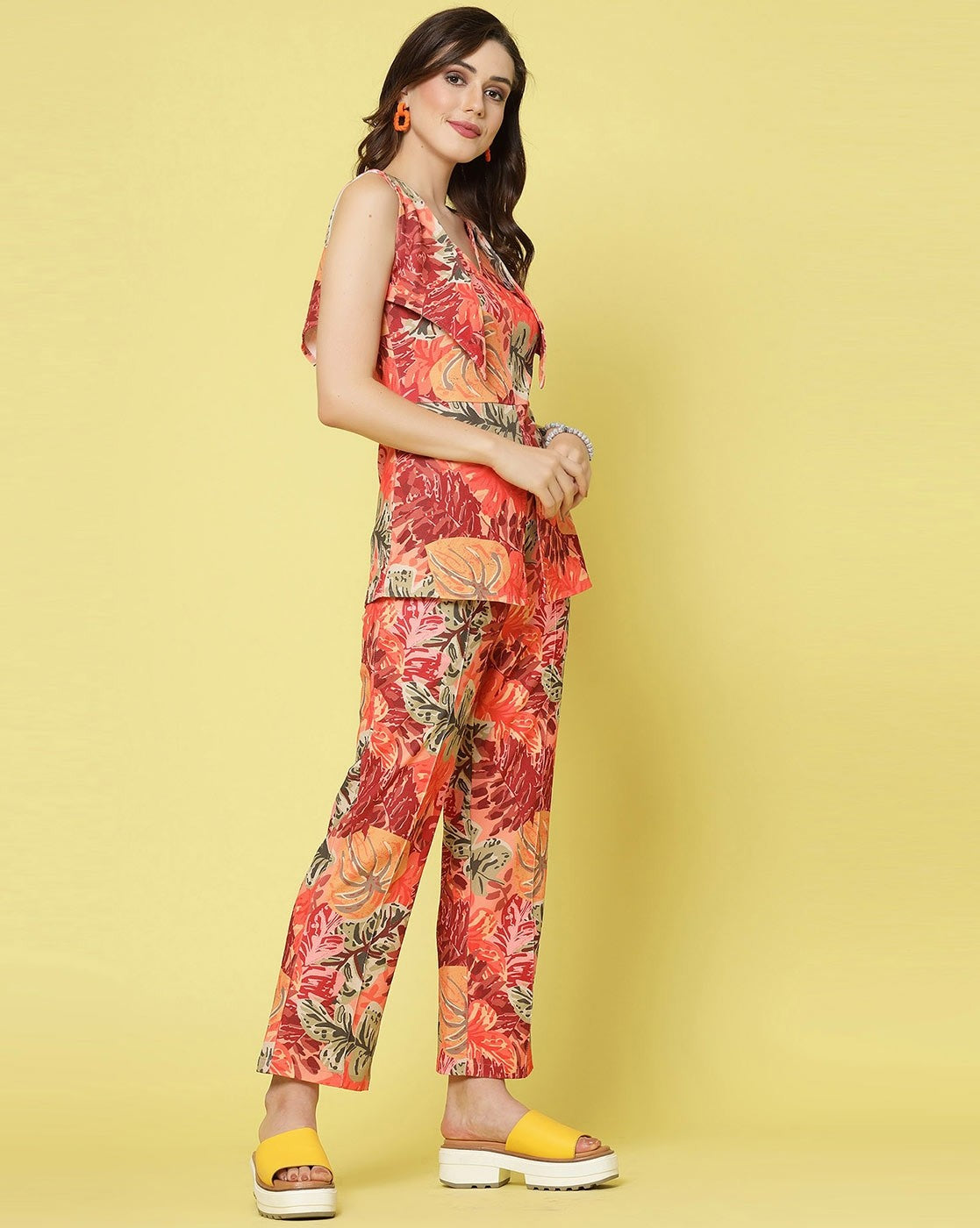 Abstract Printed Top and Trouser Pant Set