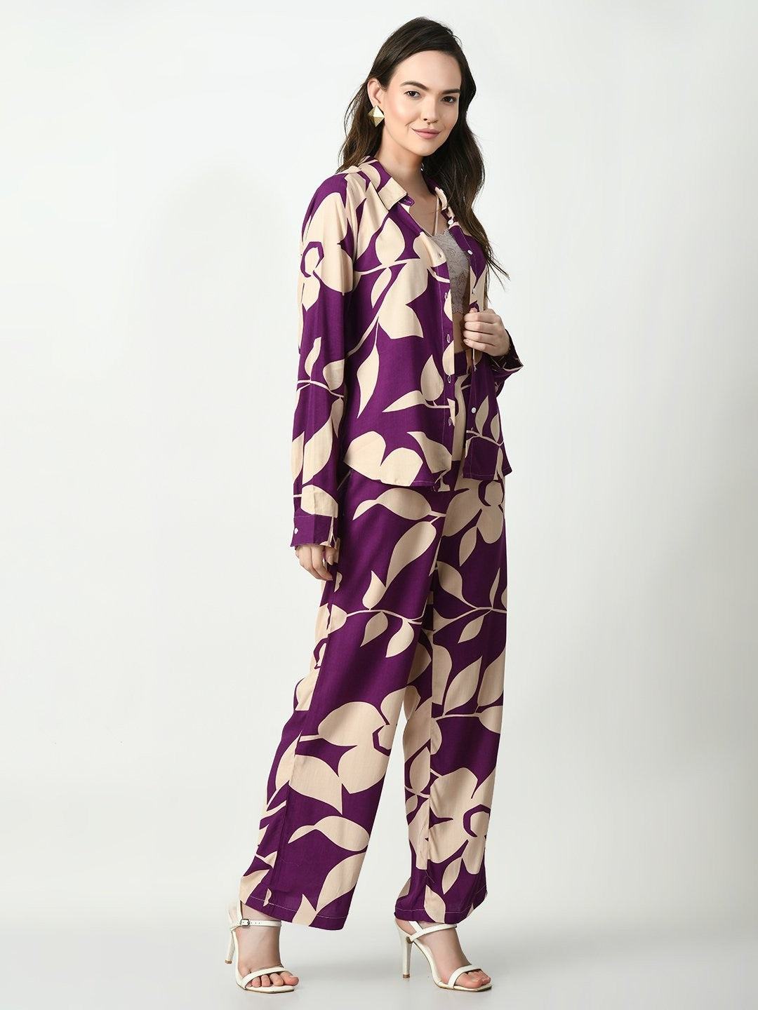 Classic Purple Shirt and Trousers Co-Ord Set