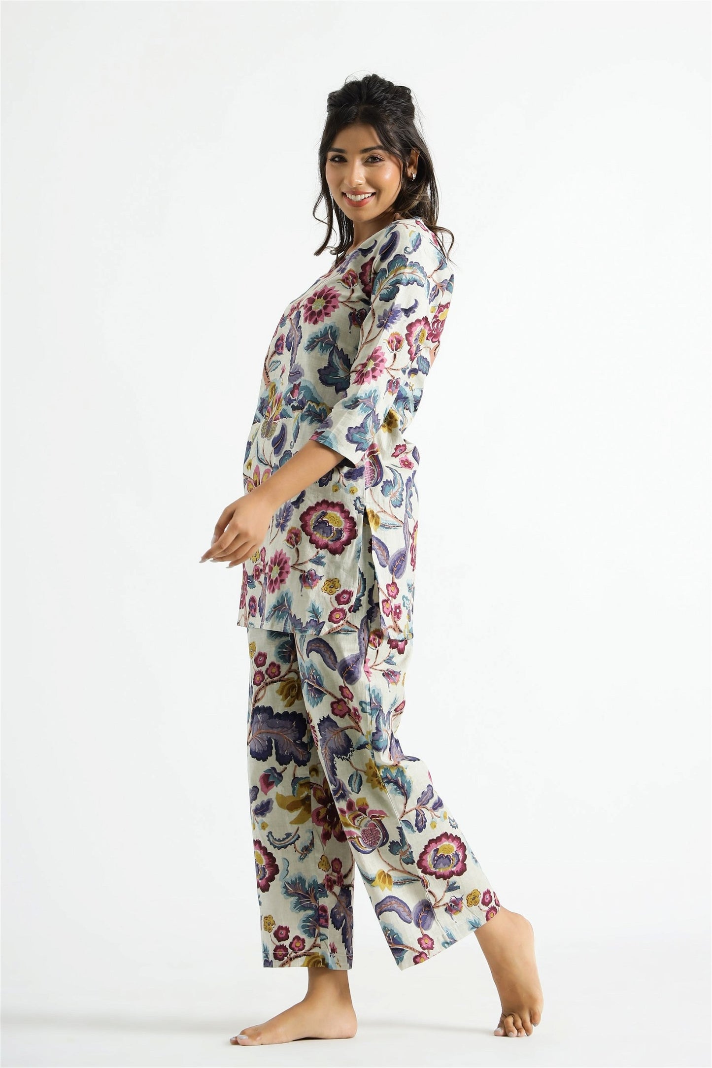 Multi Coloured Cotton Rayon Casual Set