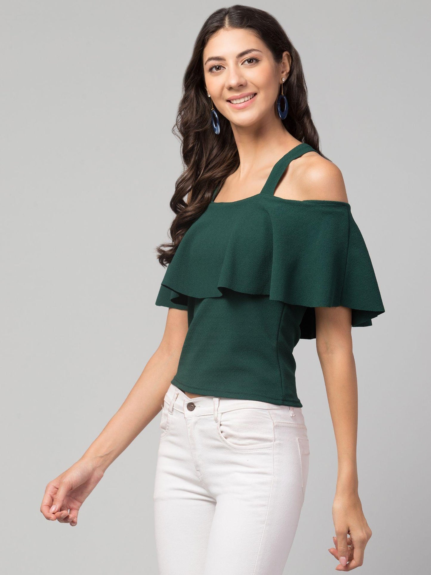 Mid Length Cotton Blend Solid Top